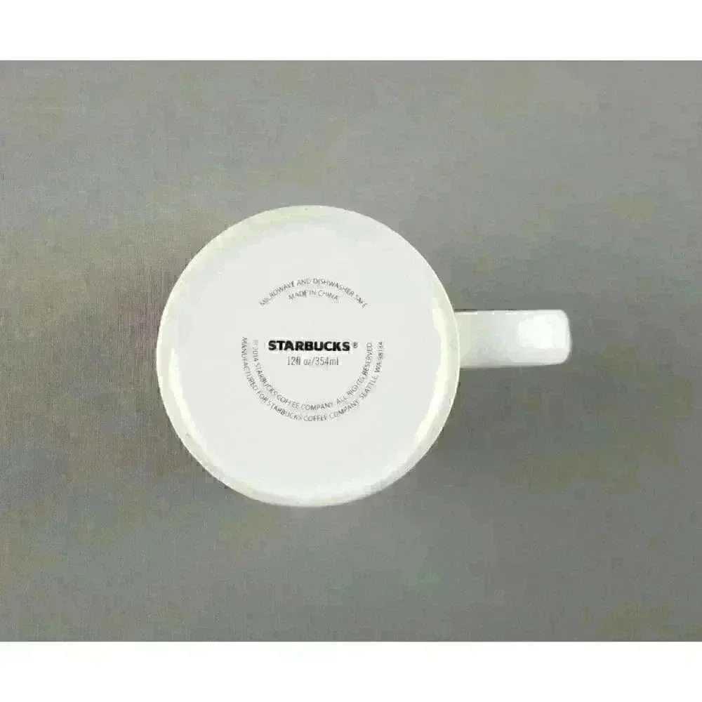 Starbucks 2014 Red Poinsettia Starburst Holiday Christmas Coffee Mug / Tea Cup - Picture 6 of 6